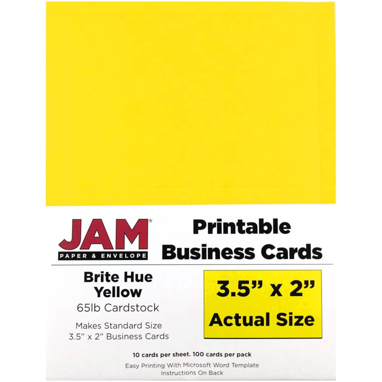 JAM Paper Brite Hue Printable Business Cards, 100ct.
